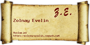 Zolnay Evelin névjegykártya